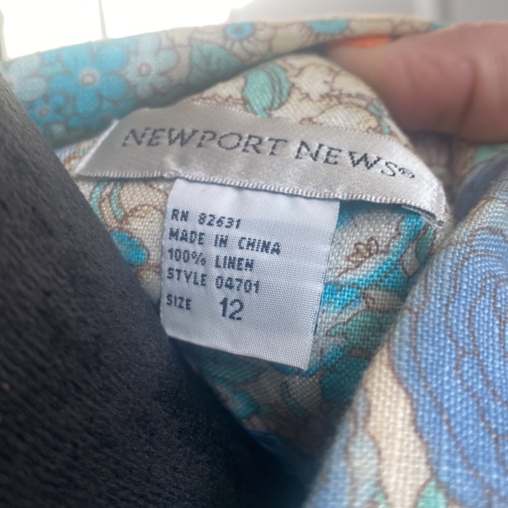 Newport News 100% Linen Vintage Granny Chic Floral Suit Jacket - Picture 4 of 4